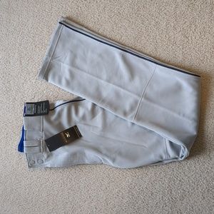 NWT Mizuno Men's Md Gray w/ Navy Piping Baseball Pants